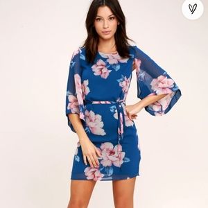 Lulu's 🌺 Joyful Noise Blue Floral Print Mini